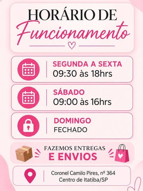 Horário de funcionamento da Dona Lingerie